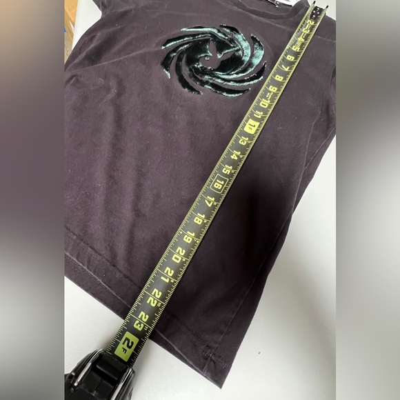 Playboy black Tee with green flocked swirl - Picture 7 of 8